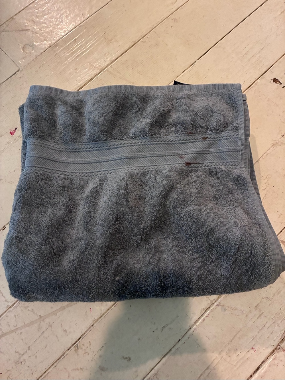 Brooks Brothers Blue-Gray Cotton Terry Cloth Bath Towel